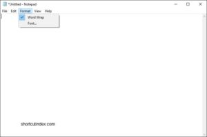 Windows Notepad Keyboard Shortcuts » Shortcut Index